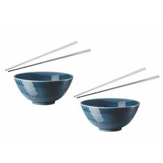 Junto Ocean Blue Asian Bowl & Chopstick Bundle