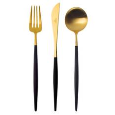 Goa Black & Matt Gold 24 Piece Cutlery Set