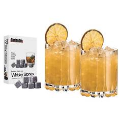 Riedel Bar DSG Double Rocks Glass Pair & Whisky Stones Bundle