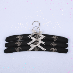 Fleur De Lis Black Coat Hangers Set of 3