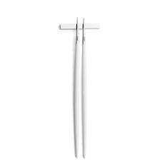 Goa White & Matt Stainless Chopstick Pair with Stand