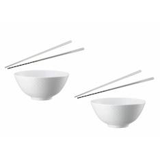 Junto White Asian Bowl & Chopstick Bundle