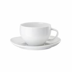 Junto White Low Cup and Saucer