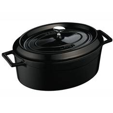 Lava Cast Iron Oval 29cm Casserole 4.8L Black