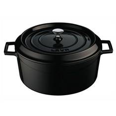Lava Cast Iron Round 24cm Casserole 4.5L Black