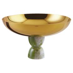 Madame Cup with Foot 26cm Green Jade & PVD Gold
