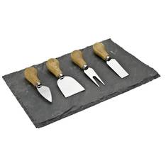 Oak & Slate Cheese Set with board