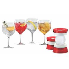 Gin & Tonic Set 4 with Giant Ice Ball Bundle