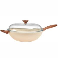 Rock'N'Rose Wok & Lid 32cm Cream image 0