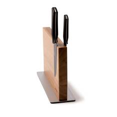Black Edge Acacia Wood Magnetic Knife Block image 1
