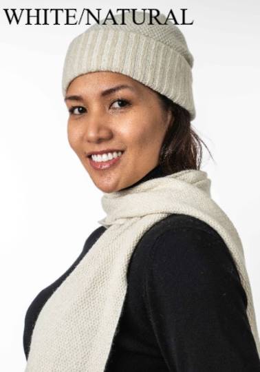 Merino Possum Koru Moss Stitch Plated Scarf