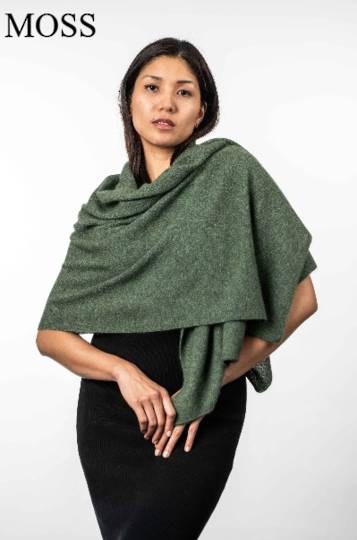 Koru Merino Possum Lightweight Moss Stitch Wrap