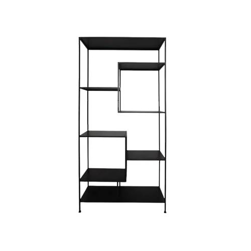 Black Metal Staggered Shelf 203cm | Urbano Interiors